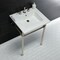 Fauceture KVPB25227W86 Dreyfuss 25" Console Sink W/SS Leg (8", 3 Hole), Wht/Nickel KVPB25227W86 - alternate 6